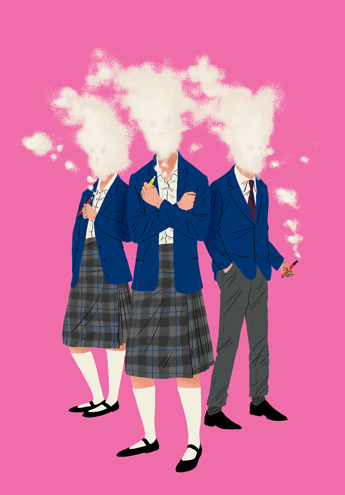 Children vaping illustration by Paul Blow