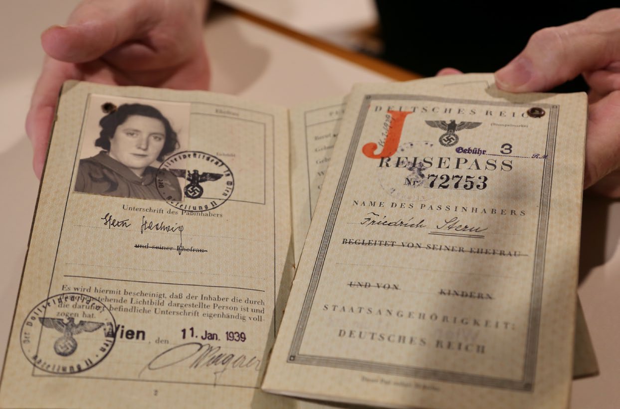 Passport stamped "J" for Juden (Jews).