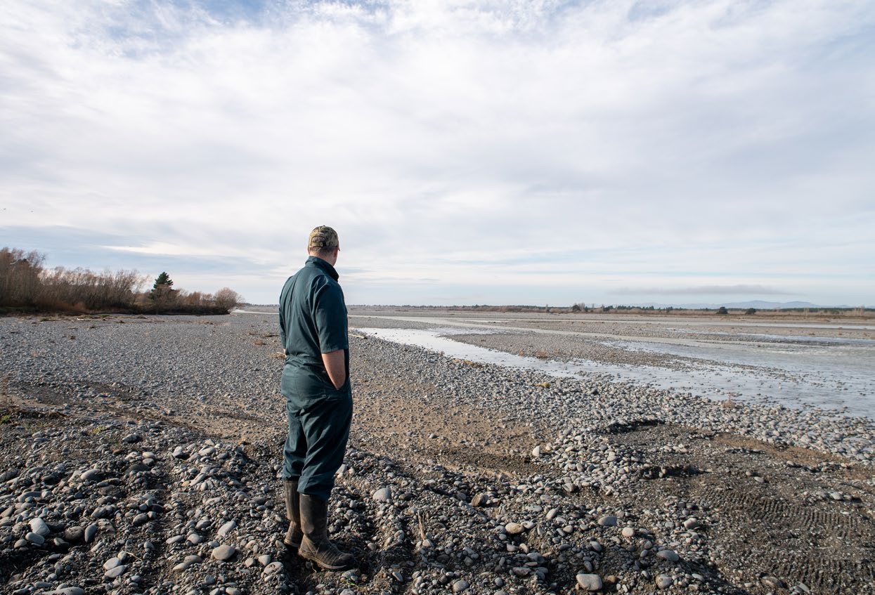 Spencer-Bower on the banks of the Waimakariri River.