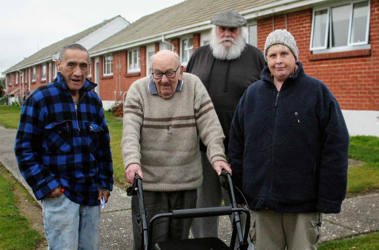 Invercargill City Council housing unit tenants’ association members (from left) Nehua Henare, Norman Agnew, Ken McNaught and Leisha Kennedy want to have a collective voice when discussing issues with the council. Photo: Luisa Girao.