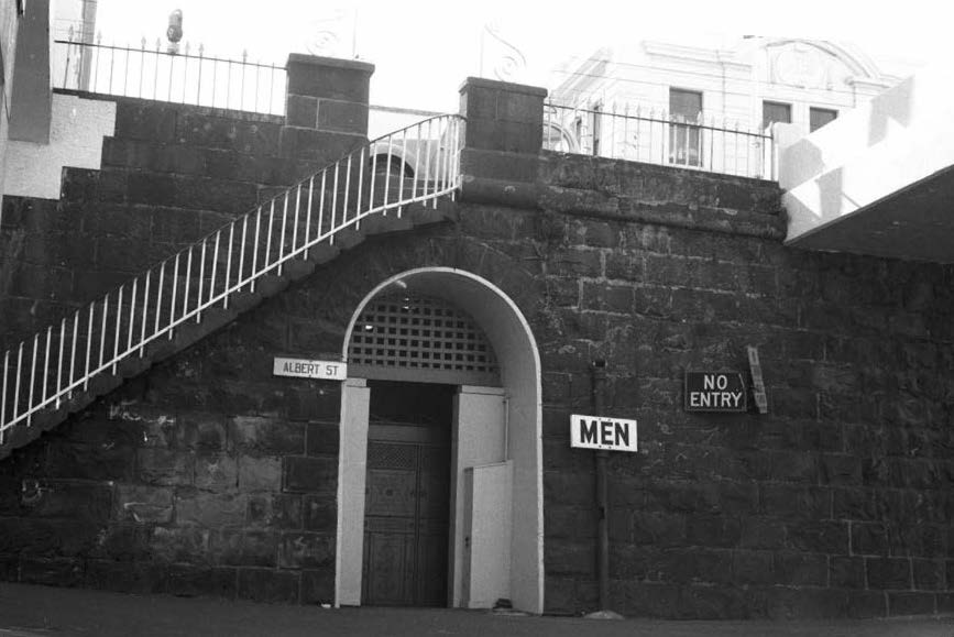 Toilets below the stairs that lead to Albert Street from Durham Street.