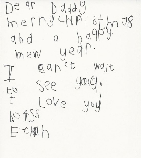 child's handwritten letter