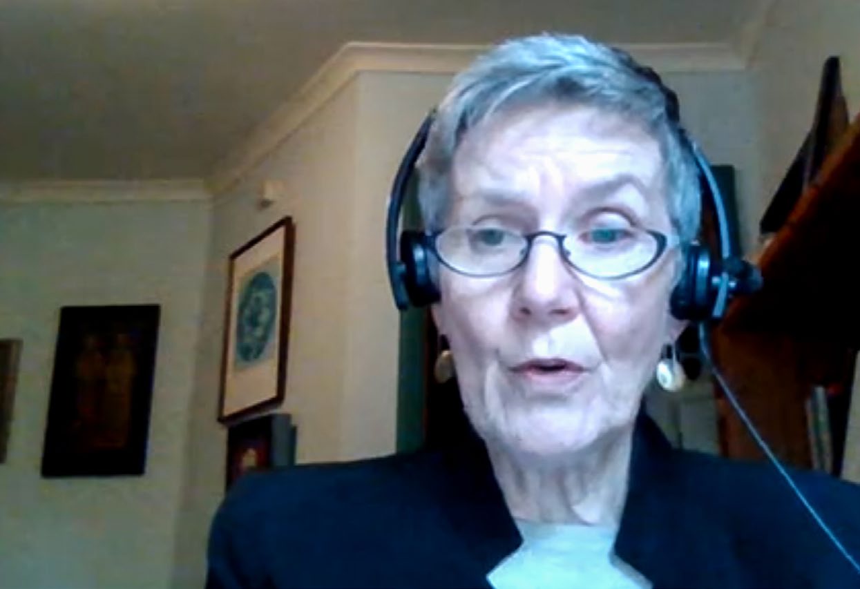 Helen Plume on a Zoom call during the 2021 Sessions of the UNFCCC Subsidiary Bodies