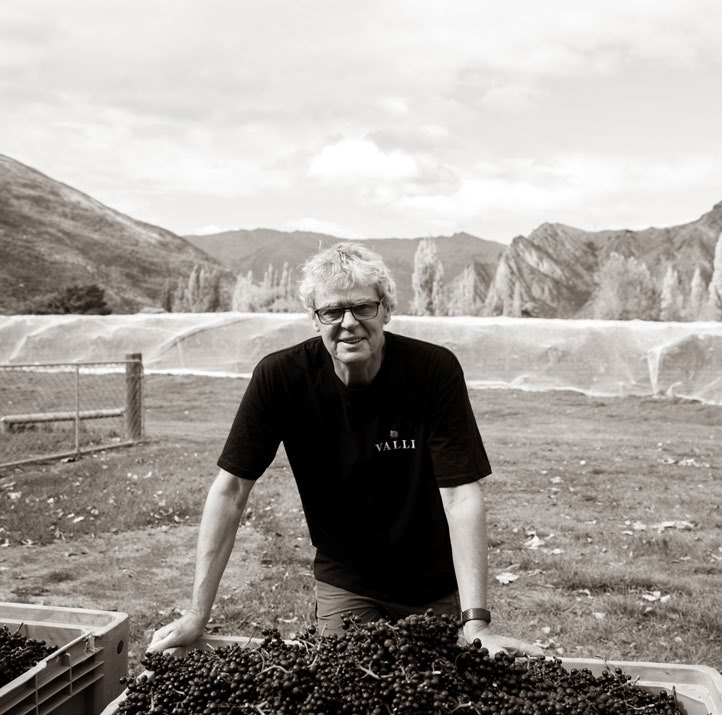 Grant Taylor, Valli wines, in Gibbston Valley vineyard.