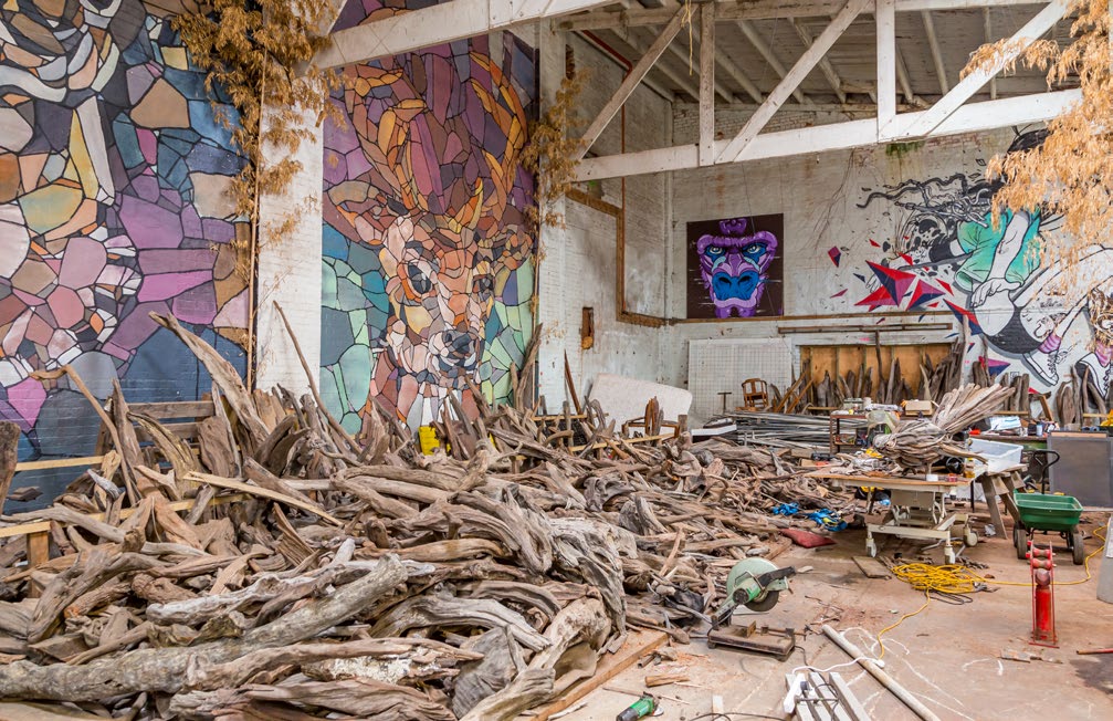 Jack Marsden-Mayer’s art studio. Photo: Martin Haughey