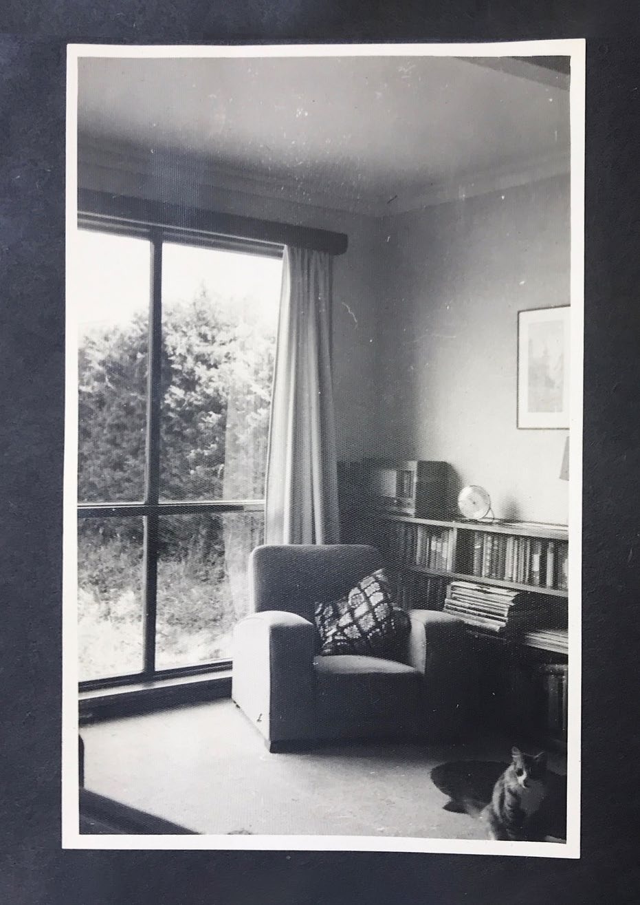 The living room, circa 1950