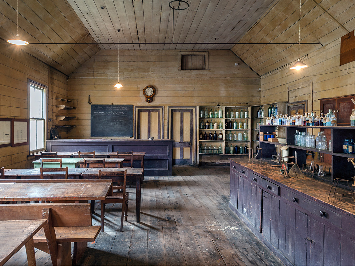 Inside Thames School of Mines and Mineralogical Museum