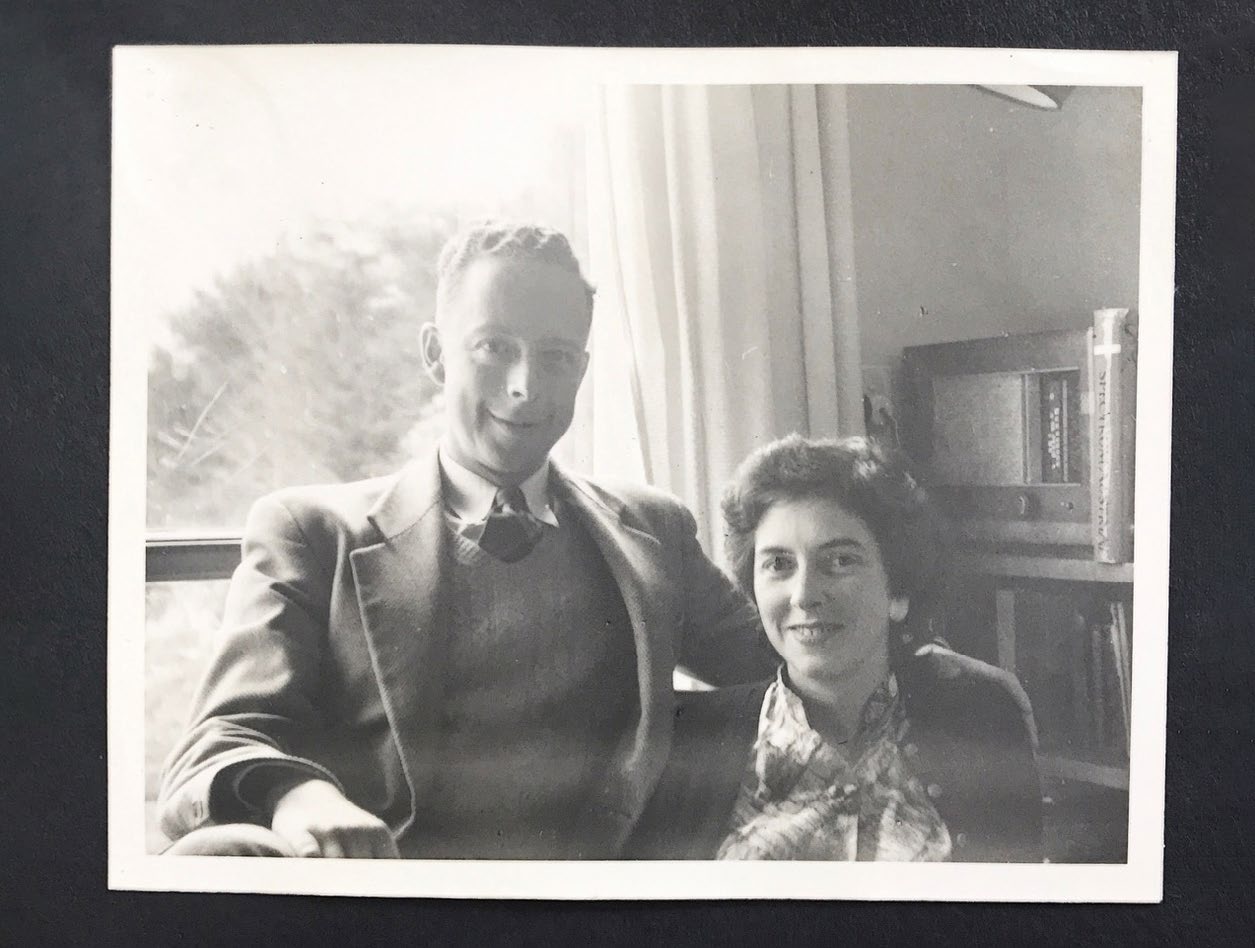 The Langfords in the living room, circa 1950.