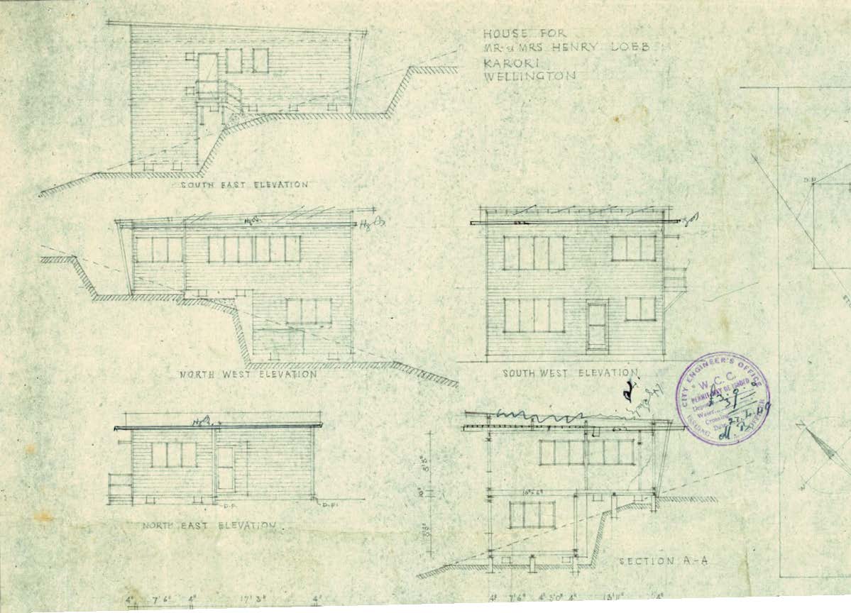 Elevations from the original plans to the house.