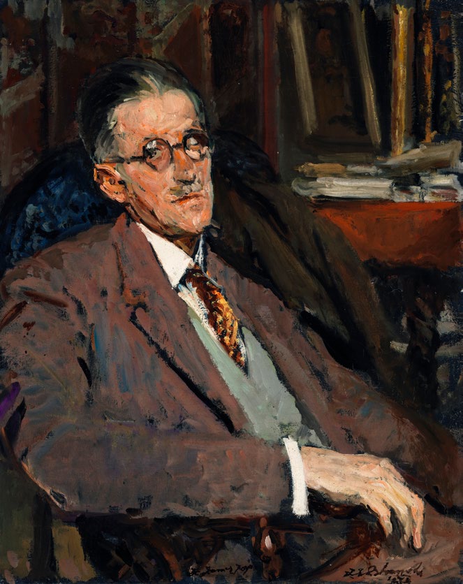 Painting of James Joyce.