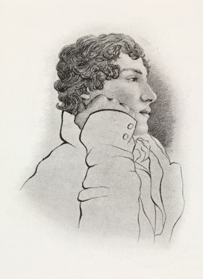 Sketch of John Keats.