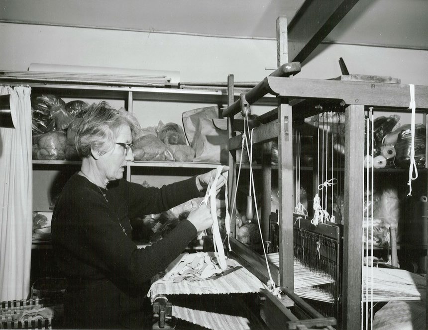 Ilse Von Randow at her loom
