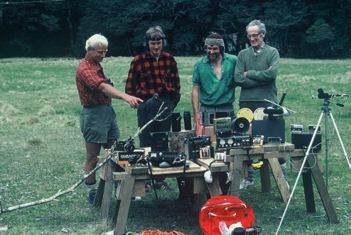 South Island kōkako searchers (from left) Peter Child, Graeme Elliott, Rhys Buckingham and Johnny Kendrick.